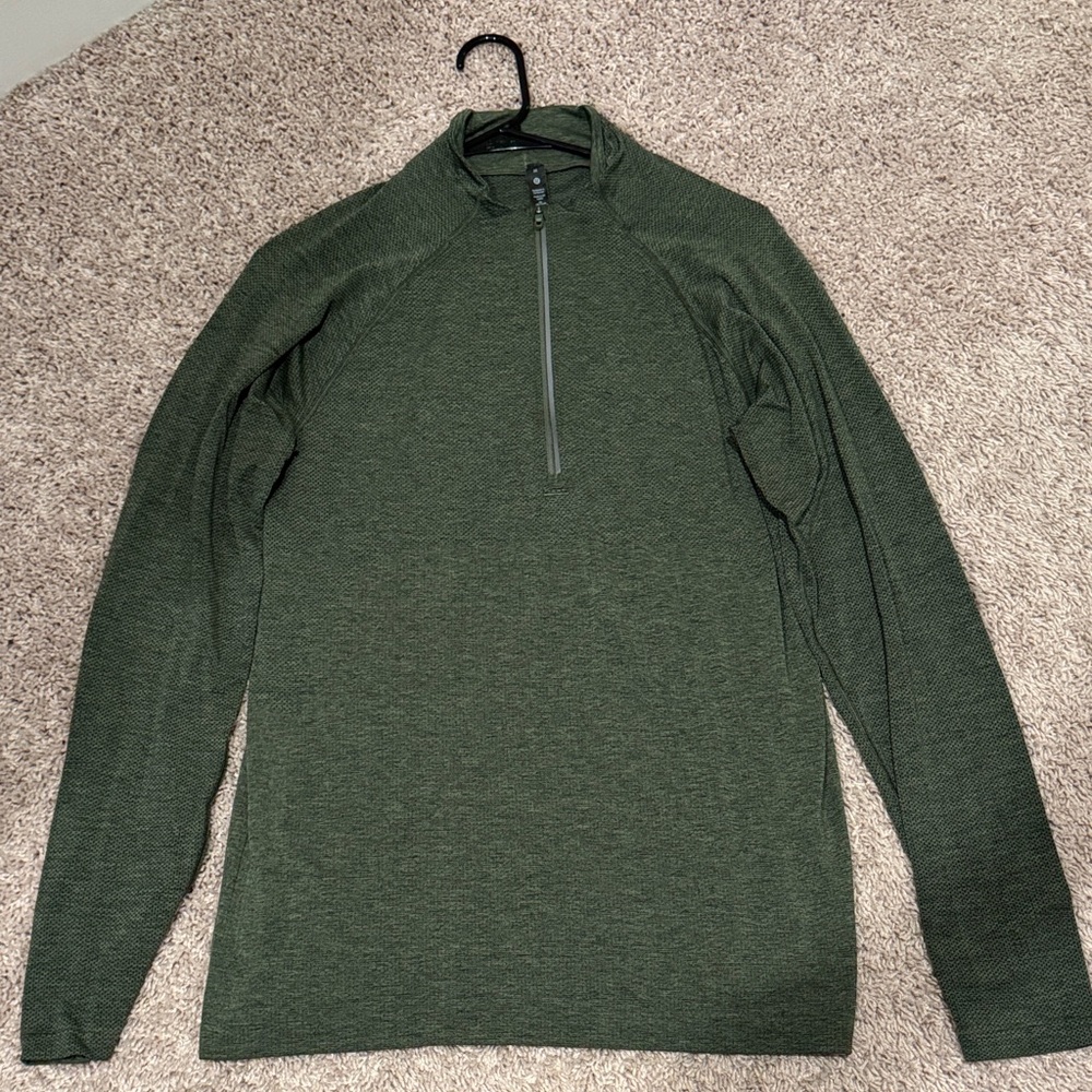 Lululemon Men's Gym Quarter Zip Green - M